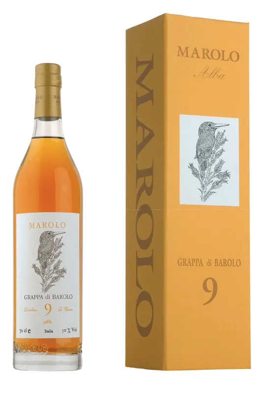 Grappa di Barolo 9 anni von Marolo - Flasche Grappa aus dem Piemont