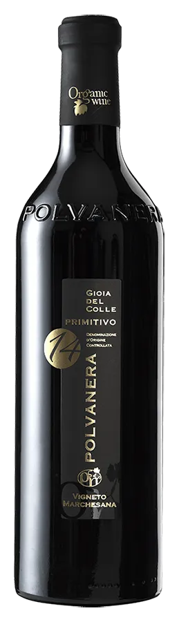 POLVANERA-Primitivo-Gioia-del-Colle-DOC-14-75cl Primitivo Gioia del Colle '14' de Polvanera - Bouteille de Vin rouge Biologique des Pouilles