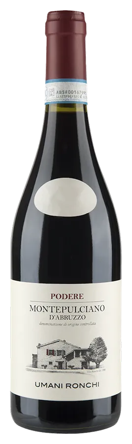 Podere Montepulciano d'Abruzzo de Umani Ronchi - Bouteille de Vin Rouge de la région italienne Abruzzes
