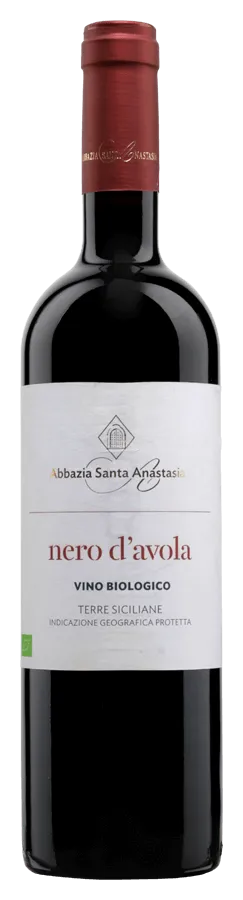 nero-davola-sicilia-biologico-abbazia-anastasia Nero d'Avola Terre Siciliane de Abbazia Santa Anastasia - Bouteille de Vin rouge Biologique de Sicile