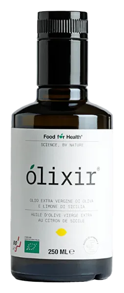 Olio extra vergine EVO al limone siciliano Olio extra vergine d'oliva al limone d'Olixir (FoodforHealth) - Bouteille de 0,25 l d'huile d'olive de Sicile