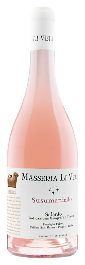 Susumaniello Rosato Askos Salento Susumaniello Rosato Askos Salento de Li Veli - Bouteille de vin rosé des Pouilles