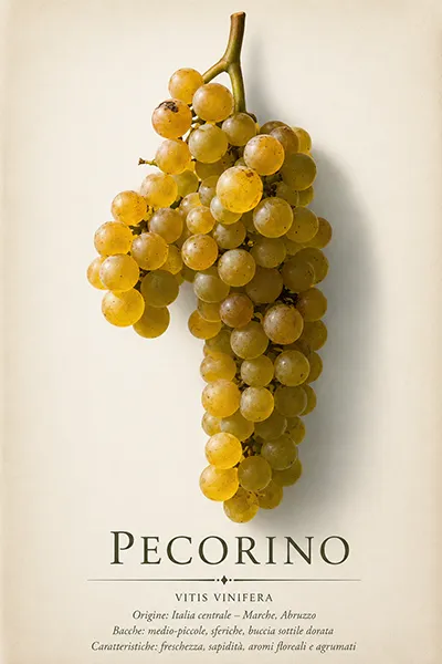 Traubensorte Pecorino - Ampelographische Darstellung der Trauben