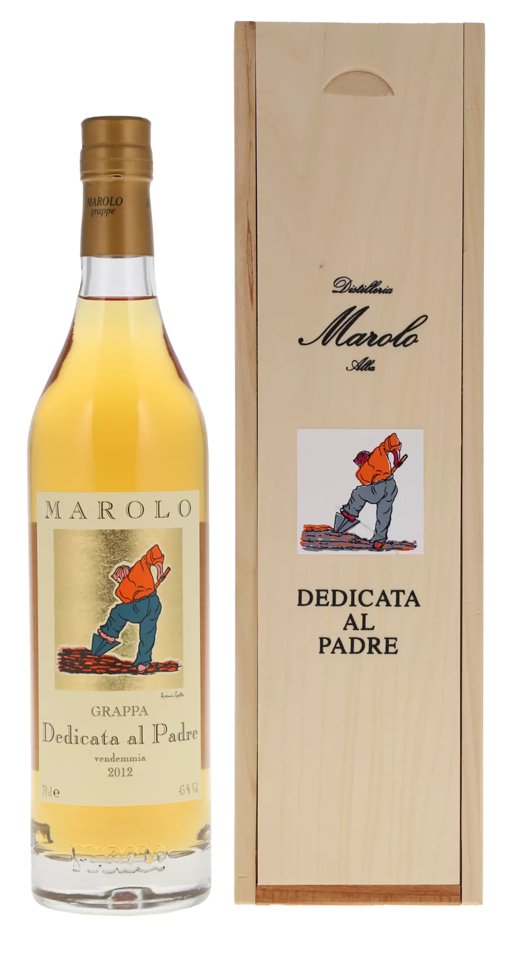 Grappa DEDICATA AL PADRE Barriques 2012 de Marolo - Bouteille de Grappa du Piémont