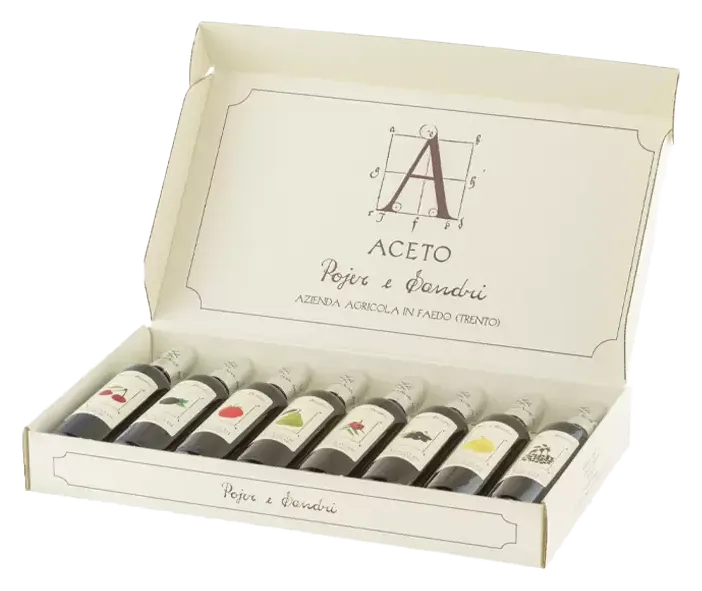 Coffret de vinaigre de fruits Coffret de dégustation de vinaigre de vin de Pojer & Sandri - 8 bouteilles de 100ml de vinaigre de vin aromatisé du Tyrol du Sud