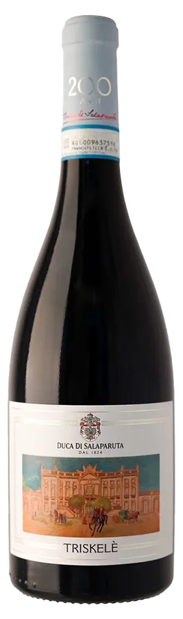 Flasche Rotwein aus Sizilien vom Weinproduzenten Duca di Salaparuta