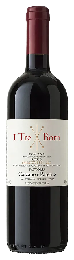 I Tre Borri de Corzano e Paterno - Bouteille de Vin rouge Biologique de la Toscane