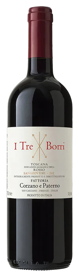 CORZANO-PATERNO-Chianti-riserva-I-Tre-Borri-DOCG-75cl I Tre Borri von Corzano e Paterno - Flasche Rotwein Biologisch aus der Toskana
