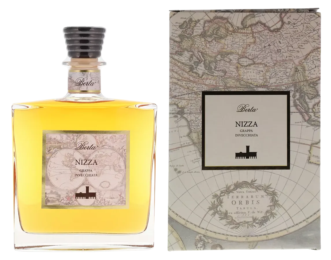 Barbera Nizza Grappa Invecchiata von Distilleria Berta - Flasche Grappa aus dem Piemont