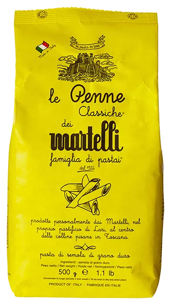 le Penne Penne classiche von Martelli Pasta - 500g Verpackung von Pasta aus Hartweizen aus Italien