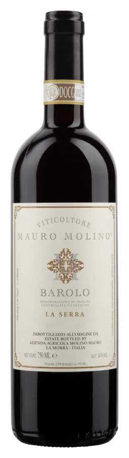 barolo-serra-mauro-molino-docg-nebbiolo-piemonte Barolo La Serra von Mauro Molino - Flasche Rotwein aus dem Piemont
