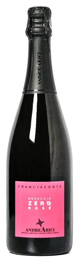 franciacorta-dosaggio-zero-rose-andrea-arici Franciacorta Dosaggiozero Rosé von Colline della Stella - Flasche Schaumwein aus der Lombardei