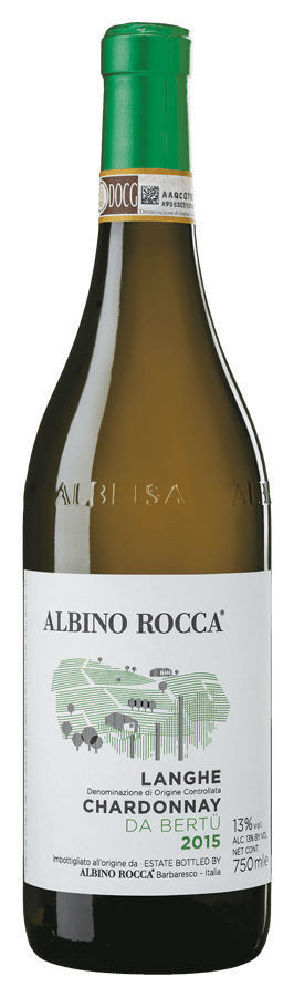 Chardonnay Langhe da Bertü von Albino Rocca - Flasche Weisswein aus dem Piemont
