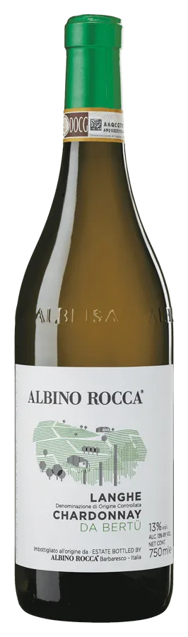 Chardonnay Langhe da Bertü von Albino Rocca - Flasche Weisswein aus dem Piemont