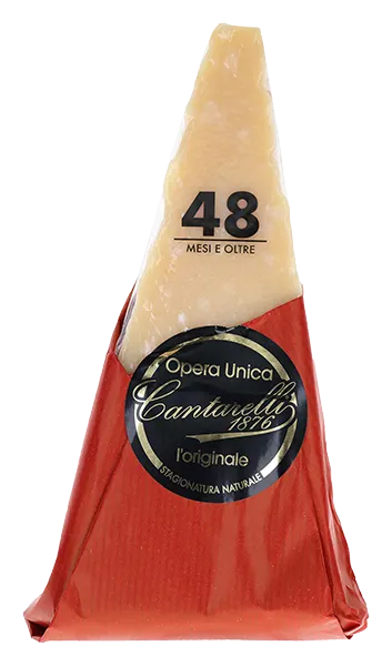 Parmigiano Reggiano DOP 48 monate Parmigiano Reggiano AOP 48 mois de Cantarelli 1876 - Fromage râpé, conditionné en paquet de 300 g, originaire d'Émilie-Romagne, en Italie