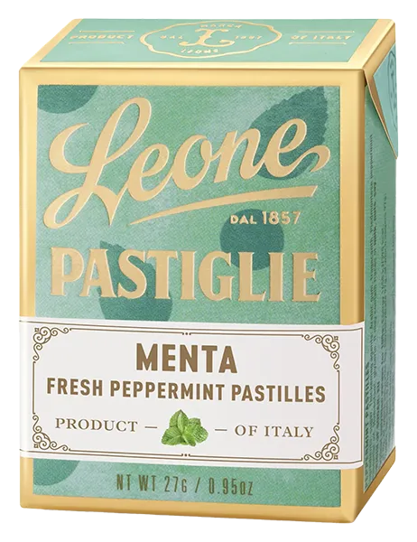 Pastiglie Menta Pastiglie Leone Menta - Kaubonbon aus Italien mit Minz-Geschmack