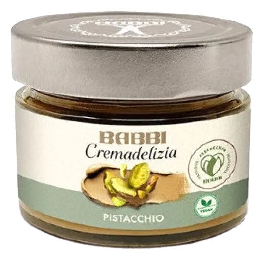 Cremadelizia di Pistacchio Cremadelizia di Pistacchio de Babbi - Illustration de l'emballage de cette spécialité originaire de la région italienne Émilie-Romagne