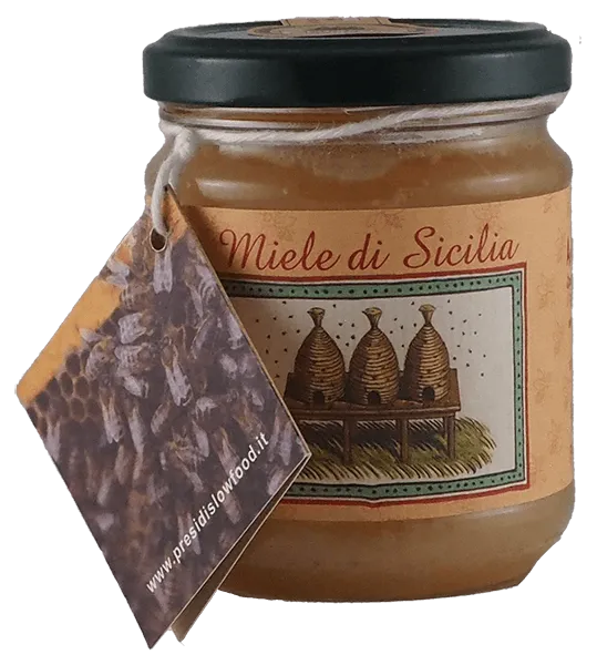 Honig Astragalo Nebrodensis der schwarzen sizilianischen Biene Honig Astragalo Nebrodensis der schwarzen sizilianischen Biene