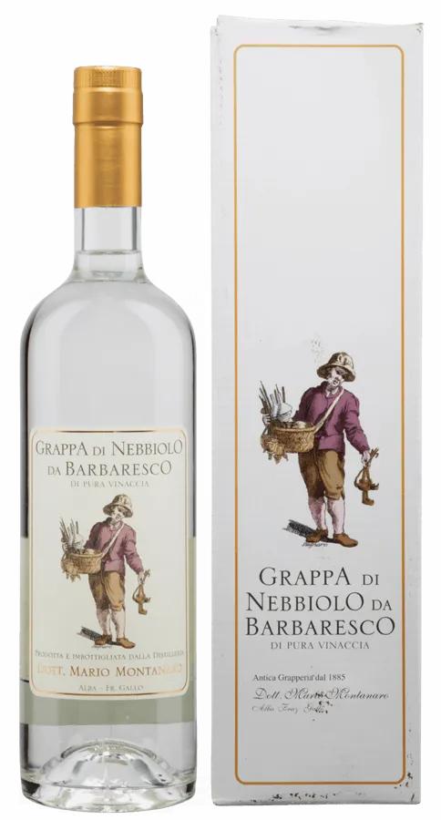 Grappa di Nebbiolo da Barbaresco von Mario Montanaro - Flasche Grappa aus dem Piemont
