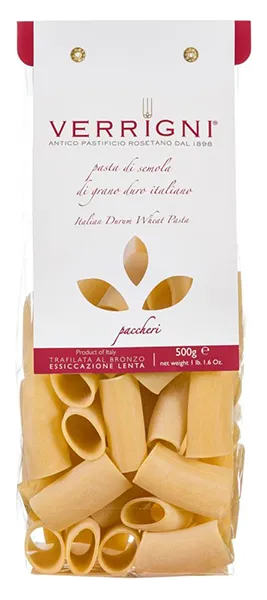 Paccheri von Verrigni - Verpackung von Pasta aus Hartweizengriess aus Italien