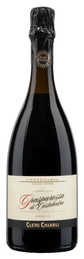 Lambrusco Grasparossa di Castelvetro von Cleto Chiarli - Flasche Rotwein aus der Emilia-Romagna