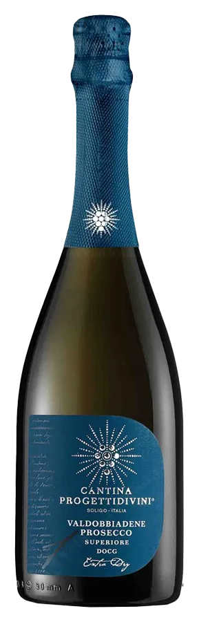 prosecco-superiore-docg-progetti-divini Prosecco di Valdobbiadene Superiore UNO Extra Dry von Cantina Progettidivini - Flasche Schaumwein aus Venetien