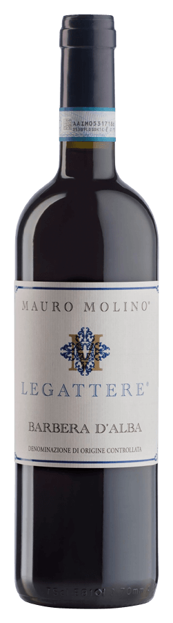 Barbera d'Alba Le Gattere von Mauro Molino - Flasche Rotwein aus dem Piemont