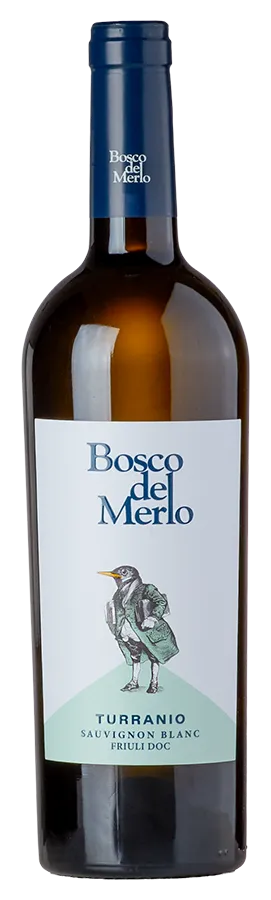 Turranio, Sauvignon Friuli von Bosco del Merlo - Flasche Weisswein aus dem Friaul