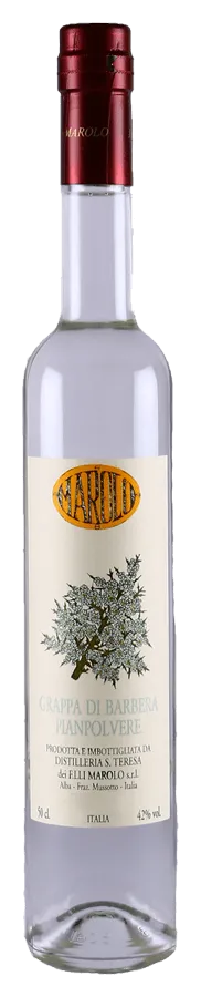 Grappa Barbera Pianpolvere von Marolo - Flasche Grappa aus dem Piemont