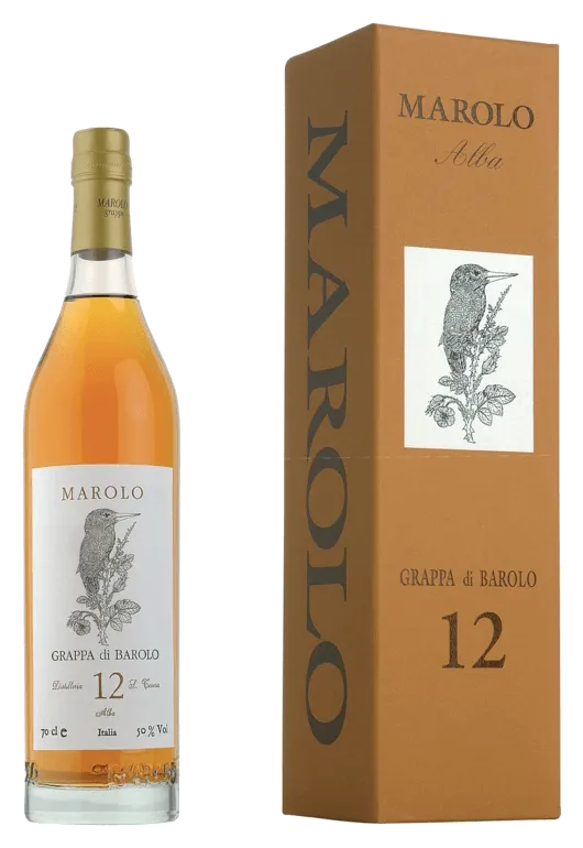 Grappa di Barolo 12 anni von Marolo - Flasche Grappa aus dem Piemont