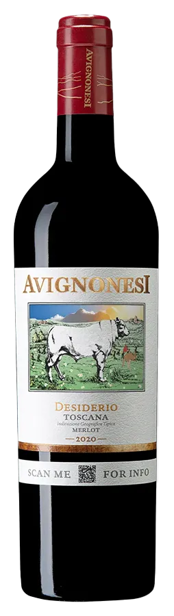 Desiderio Toscana Merlot de Avignonesi - Bouteille de Vin rouge Biodynamique 