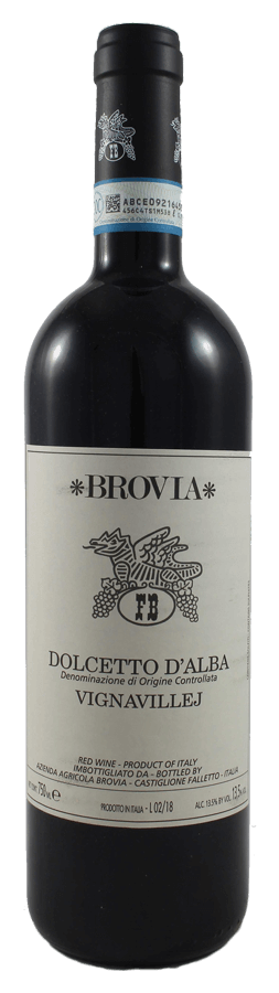 Dolcetto d'Alba Vignavillej de Az. Agr. Brovia - Bouteille de Vin rouge du Piémont