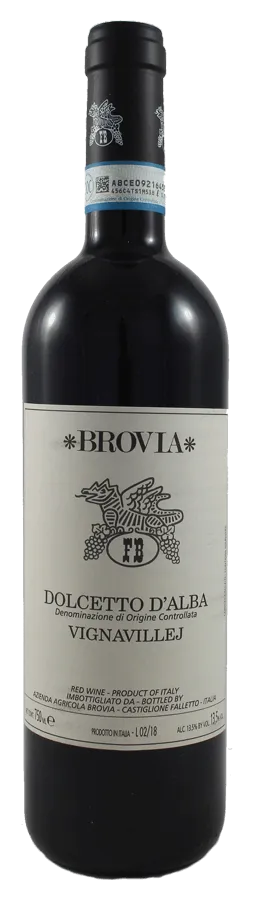 Dolcetto d'Alba Vignavillej de Az. Agr. Brovia - Bouteille de Vin rouge du Piémont