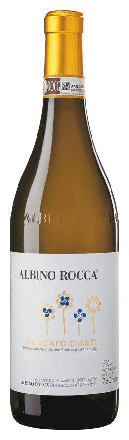 Moscato d'Asti von Albino Rocca - Flasche Schaumwein aus dem Piemont