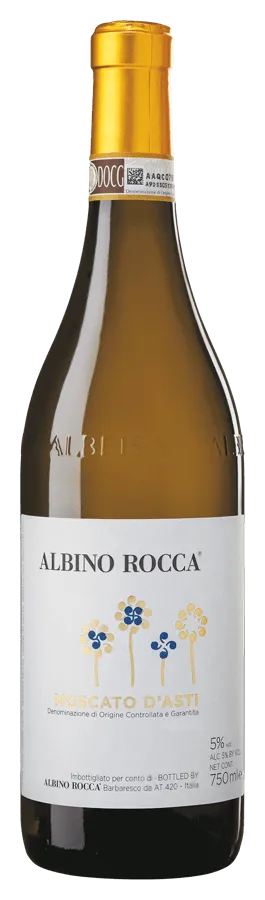 Moscato d'Asti von Albino Rocca - Flasche Schaumwein aus dem Piemont