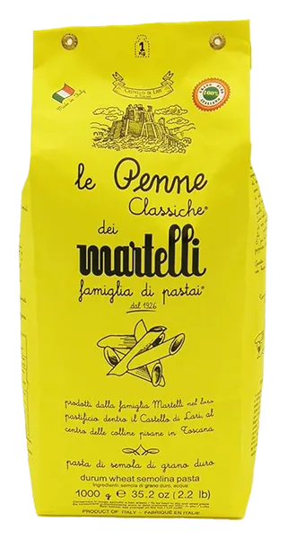 le Penne Penne classiche von Martelli Pasta - 1000g Verpackung von Pasta aus Hartweizen aus Italien