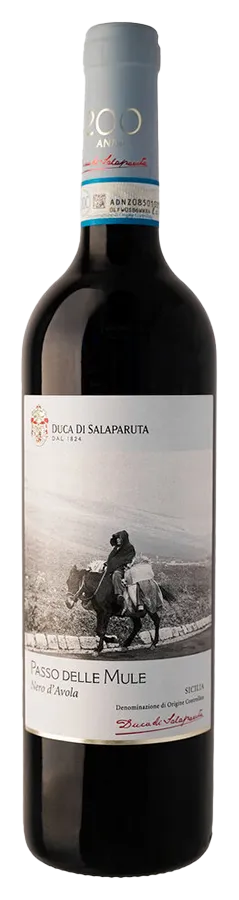 Flasche Rotwein aus Sizilien vom Weinproduzenten Duca di Salaparuta