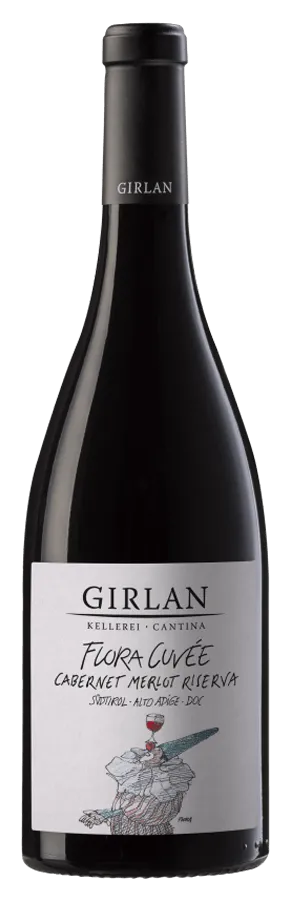 flora-cuvee-cabernet-merlot-riserva-kellerei-girlan Cuvée Flora Cabernet Merlot Riserva von Kellerei Girlan - Flasche Rotwein aus dem Südtirol