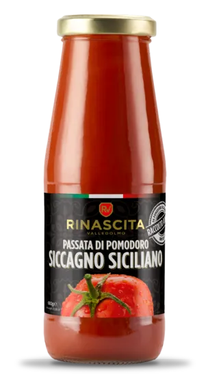 Passata di Pomodoro Siccagno Siciliano Passata di Pomodoro Siccagno Siciliano von Rinascita Soc. Coop. a.r.l. - Glas mit Siccagno-Tomaten aus Sizilien