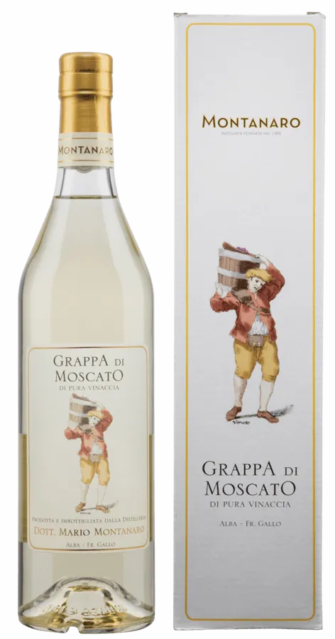 grappa-moscato-mario-montanaro-alba-piemonte Grappa di Moscato de Mario Montanaro - Bouteille de Grappa du Piémont